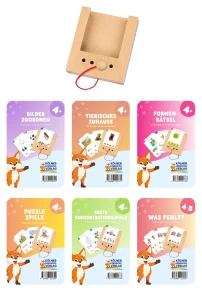 22013  WiemTo Zestaw dla dzieci 4+. Pudełko WiemTo i 6 Zestawów Kart